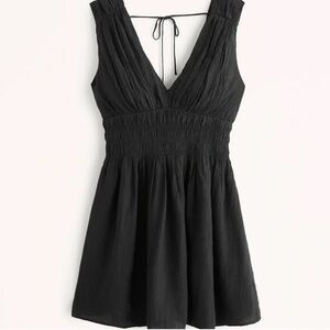 NWOT Abercrombie Black Crinkle Mini Dress